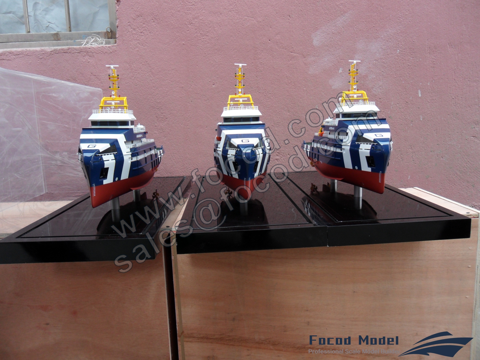 custom made model of 40米地震勘探与支持船模型